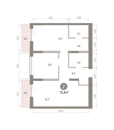 
  Продается 2-комн. квартира 71.42 м², в ЖК Европейский берег, дом 46. Фото 1.