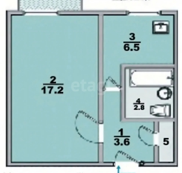 
  Продается 1-комн. квартира 29 м². Фото 2.