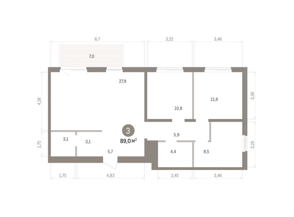 
  Продается 3-комн. квартира 89 м², в ЖК Пшеница, дом 5.2. Фото 2.