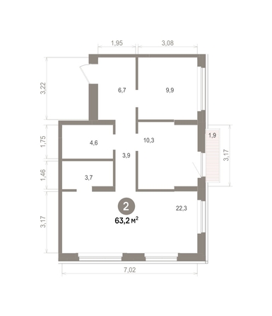 
  Продается 2-комн. квартира 63.21 м², в ЖК Лебедевский квартал, д 1. Фото 1.