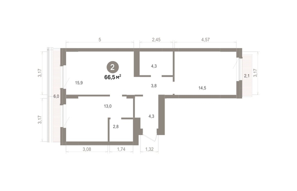 
  Продается 2-комн. квартира 66.54 м², в ЖК Лебедевский квартал, д 1. Фото 1.
