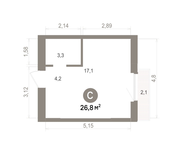 
  Продается студия 26.8 м², в ЖК Лебедевский квартал, д 1. Фото 1.