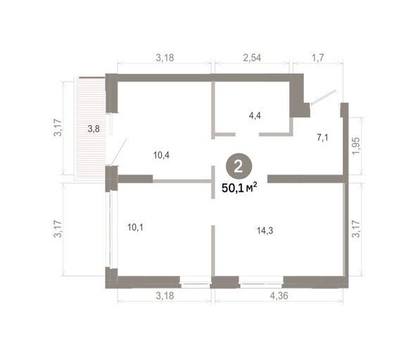 
  Продается 2-комн. квартира 50.14 м², в  Квартал Молодость, дом 1. Фото 1.