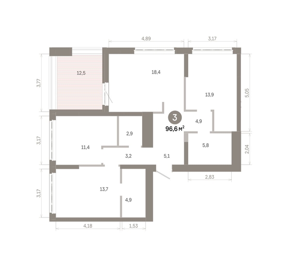 
  Продается 3-комн. квартира 96.64 м², в  Квартал Молодость, дом 1. Фото 1.