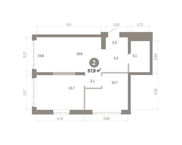 
  Продается 2-комн. квартира 57.93 м², в  Квартал Молодость, дом 1. Фото 1.