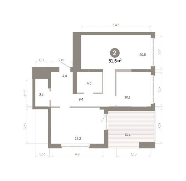 
  Продается 2-комн. квартира 81.51 м², в  Квартал Молодость, дом 1. Фото 1.