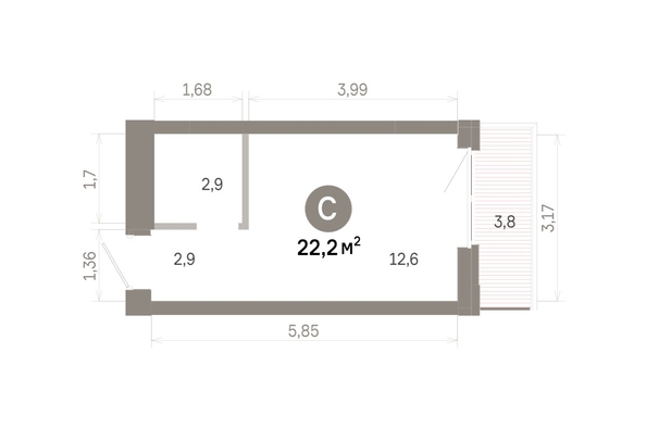 
  Продается студия 22.18 м², в  Квартал Молодость, дом 1. Фото 1.