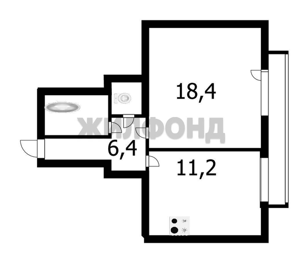 
  Продается 1-комн. квартира 41.3 м². Фото 2.