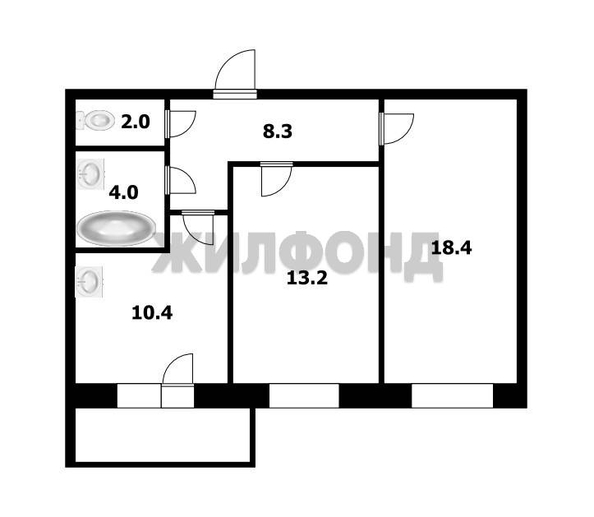 
  Продается 2-комн. квартира 56.2 м². Фото 17.