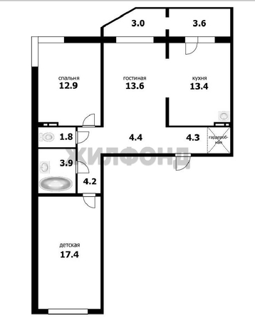 
  Продается 2-комн. квартира 80 м², в ЖК Дом на республиканской. Фото 22.