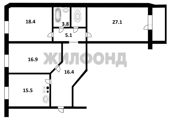 
  Продается 3-комн. квартира 106 м². Фото 20.