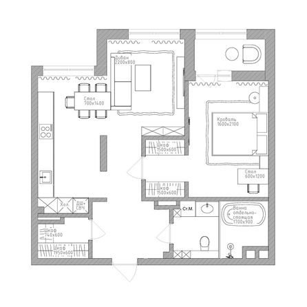 
  Продается 2-комн. квартира 64.8 м², в  Дом Нобель. Фото 5.
