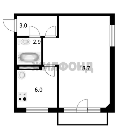 
  Продается 1-комн. квартира 30 м². Фото 1.