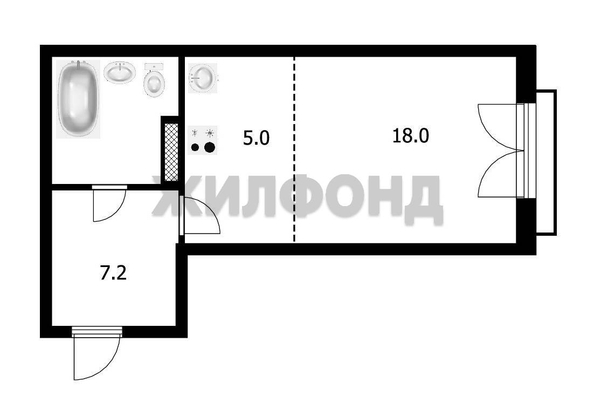
  Продается студия 35.1 м², в ЖК Марсель-2, дом 2 секция 1,2. Фото 22.