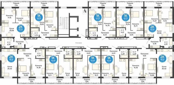 
  Продается 1-комн. квартира 45.75 м², в ЖК Урбан Парк, дом 1. Фото 1.