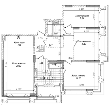 
  Продается 2-комн. квартира 121.8 м², в ЖК Горького, 10. Фото 1.