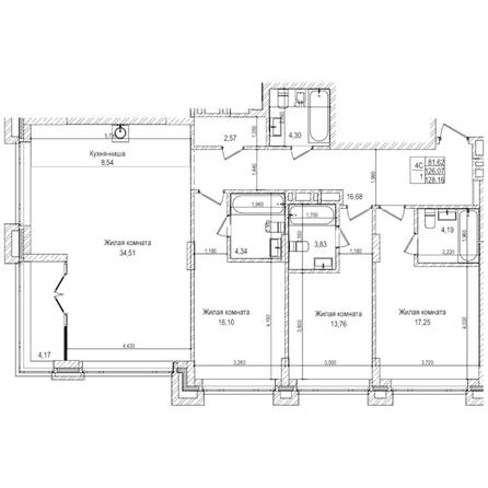 
  Продается 2-комн. квартира 126 м², в ЖК Горького, 10. Фото 1.