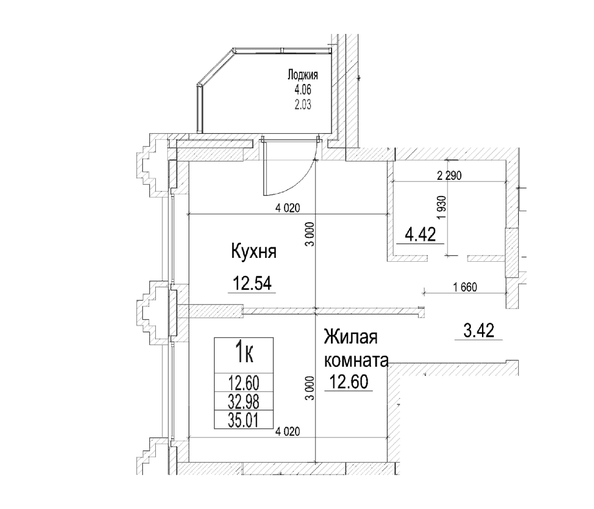 
  Продается 1-комн. квартира 32.98 м², в ЖК Чернышевский, корп 3.3. Фото 1.