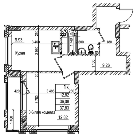 
  Продается 1-комн. квартира 36 м², в ЖК Чернышевский, корп 3.3. Фото 1.
