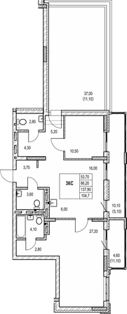 
  Продается 2-комн. квартира 83.9 м², в ЖК Автограф. Фото 1.