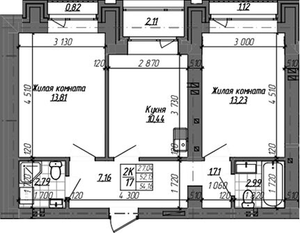 
  Продается 2-комн. квартира 52.1 м², в ЖК Комсомольский проспект, дом 2. Фото 1.
