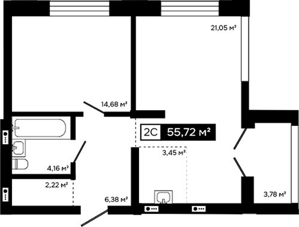 
  Продается 2-комн. квартира 51.94 м², в ЖК Платина. Фото 1.