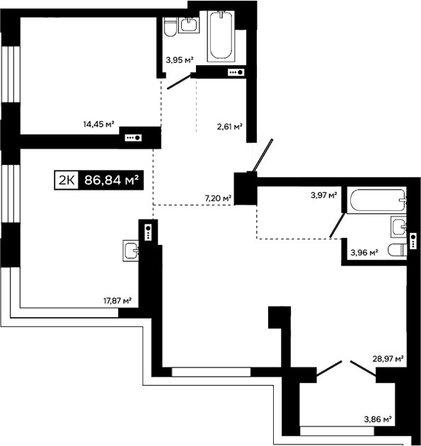 
  Продается 2-комн. квартира 82.98 м², в ЖК Платина. Фото 1.