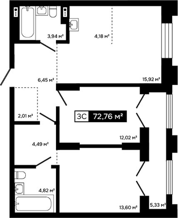 
  Продается 2-комн. квартира 67.43 м², в ЖК Платина. Фото 1.