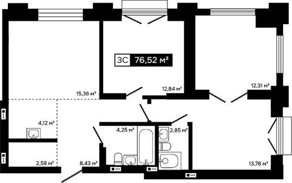 
  Продается 2-комн. квартира 64.21 м², в ЖК Платина. Фото 1.