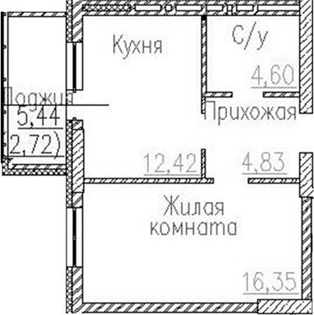 
  Продается 1-комн. квартира 38.2 м², в ЖК Пегас. Фото 1.