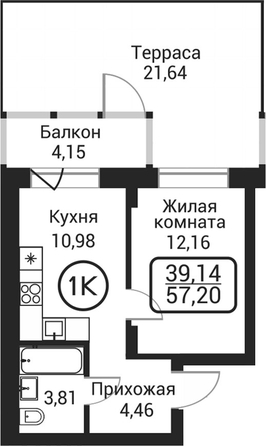 
  Продается 1-комн. квартира 31.41 м², в ЖК Пегас. Фото 1.