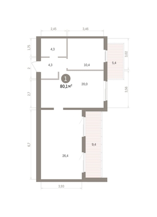 
  Продается 1-комн. квартира 80.12 м², в ЖК Пшеница, дом 5.2. Фото 2.