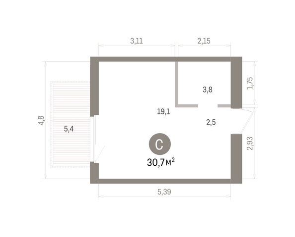 
  Продается студия 30.7 м², в ЖК Пшеница, дом 5.2. Фото 2.
