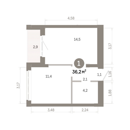 
  Продается 1-комн. квартира 36.2 м², в  Квартал Молодость, дом 1. Фото 1.