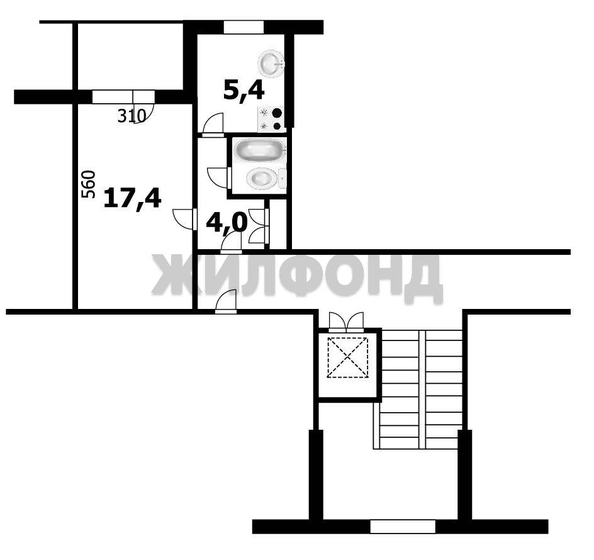 
  Продается 1-комн. квартира 29.7 м². Фото 13.