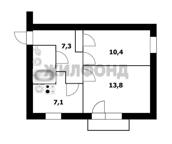 
  Продается 2-комн. квартира 43 м². Фото 13.