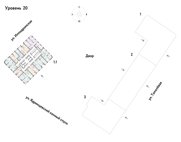 
  Продается 2-комн. квартира 70.35 м², в ЖК Страна.Тополевая, к 1. Фото 1.