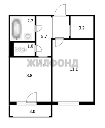 
  Продается 1-комн. квартира 32.2 м². Фото 6.