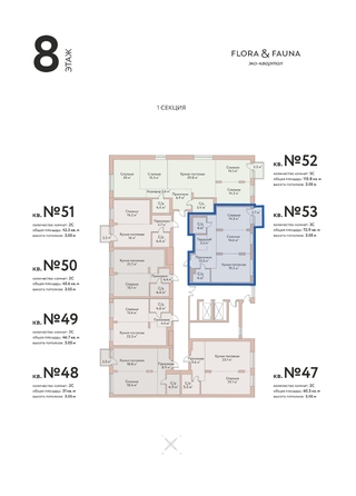 
  Продается 3-комн. квартира 72.9 м², в ЖК Флора и Фауна, 18а. Фото 2.