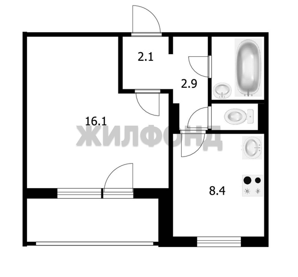 
  Продается 1-комн. квартира 33.6 м². Фото 14.