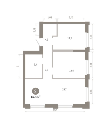 
  Продается 2-комн. квартира 64.52 м², в ЖК Город на озере. Фото 1.
