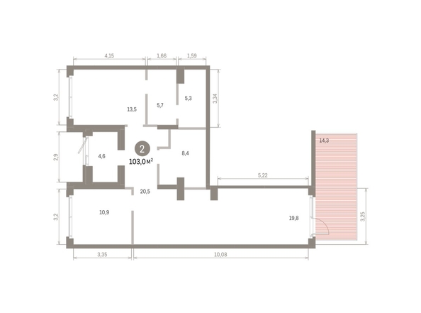 
  Продается 2-комн. квартира 103.04 м², в ЖК Пшеница, 6.1. Фото 1.