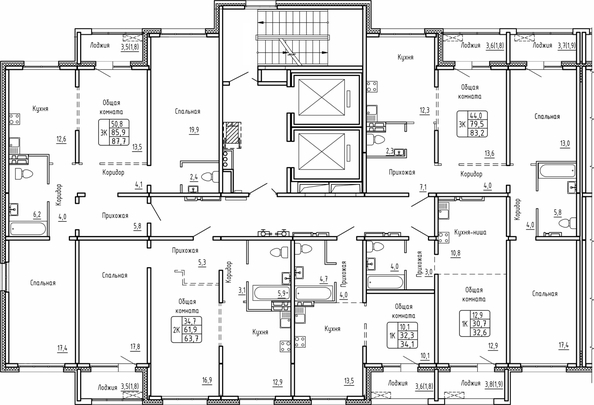 
  Продается 3-комн. квартира 83.2 м², в ЖК Самоцветы, Бирюза дом 1. Фото 1.