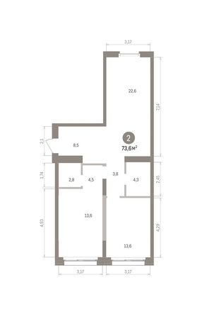 
  Продается 2-комн. квартира 73.59 м², в ЖК Европейский берег, дом 32. Фото 1.