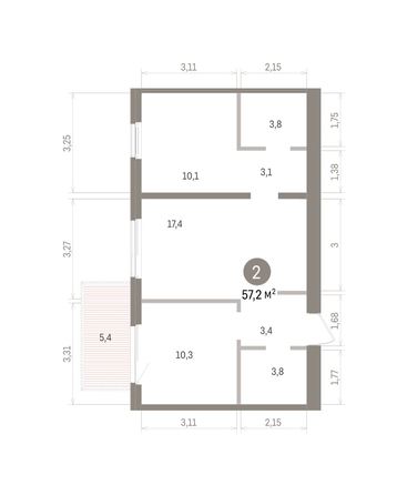 
  Продается 2-комн. квартира 57.24 м², в ЖК Пшеница, дом 5.2. Фото 1.