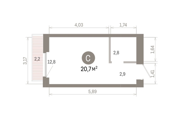 
  Продается студия 20.68 м², в ЖК Пшеница, 6.1. Фото 1.