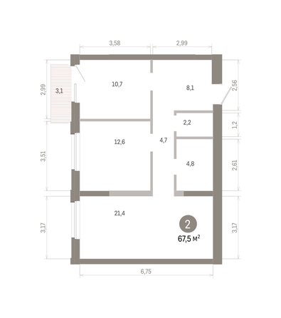 
  Продается 2-комн. квартира 67.49 м², в ЖК Город на озере. Фото 1.