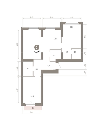 
  Продается 2-комн. квартира 79.6 м², в ЖК Лебедевский квартал, д 1. Фото 1.