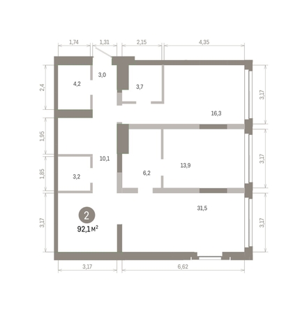 
  Продается 2-комн. квартира 92.05 м², в ЖК Европейский берег, дом 45. Фото 1.