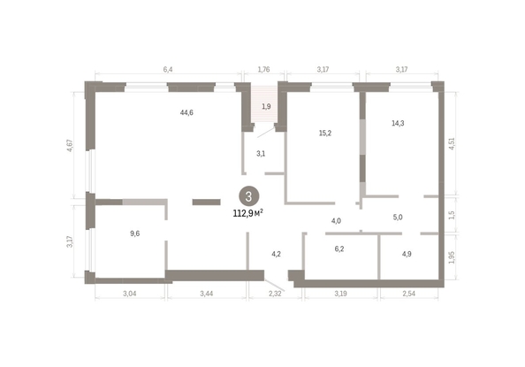 
  Продается 3-комн. квартира 112.93 м², в ЖК Город на озере. Фото 1.